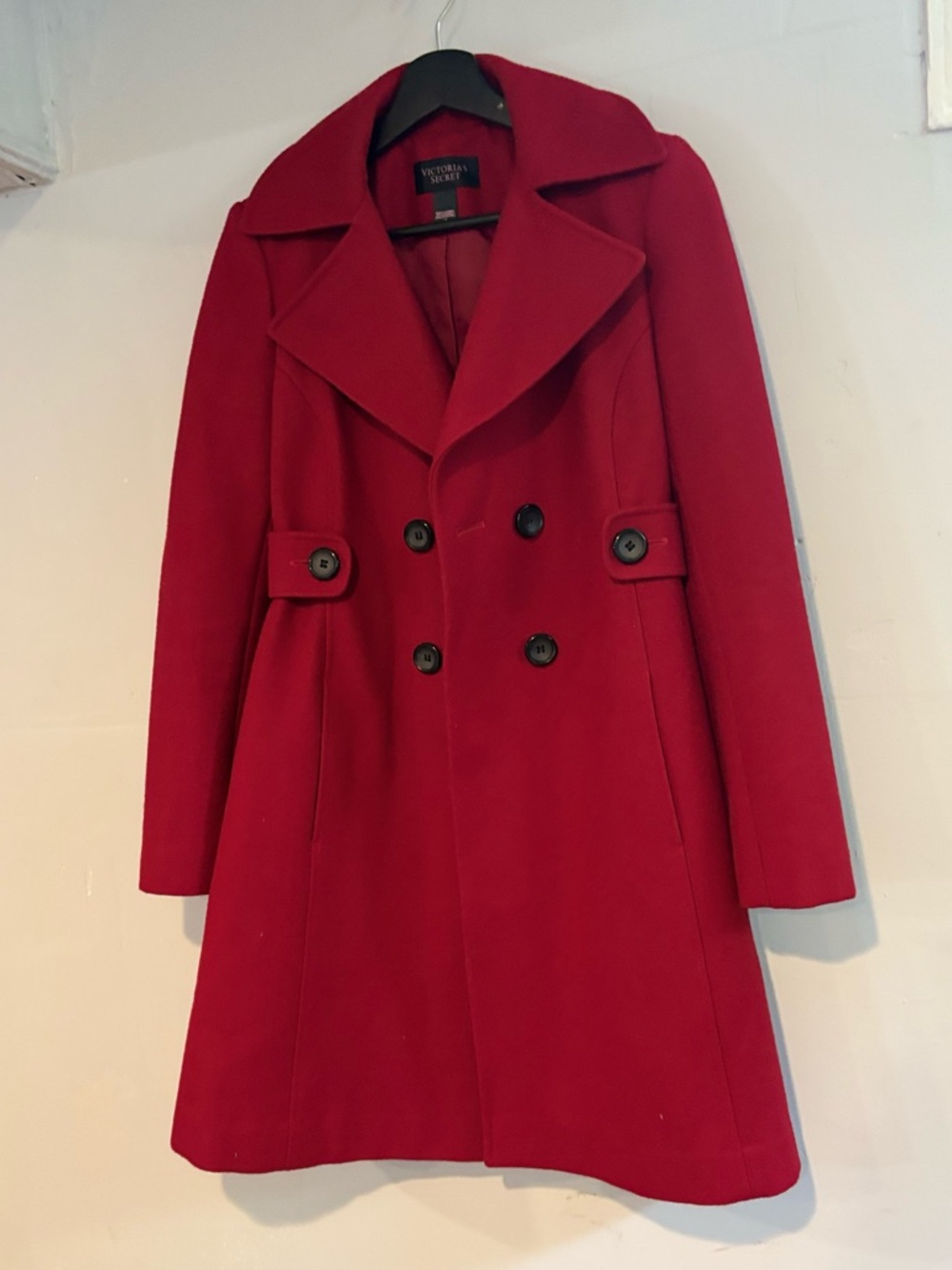 Victoria's Secret Women's Red Double-Breasted Wool Coat size 2
